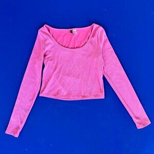 Y2K CROPPED NEON PINK SHIRT ⭐️